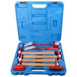 9 Piece Car Dent Auto Body Panel Repair Tool Kit Wooden Handles Beating Hammers