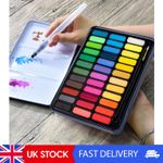 Portable 36 Full Pan Watercolour Paint Set with Brush & Palette - Non-Toxic