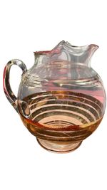 Mid Century Modern Gold Striped Pitcher