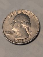 USA 1/4 Dollar, Washington Quarter, 1980-P, Filled In Mint Mark, In Cod We Trust