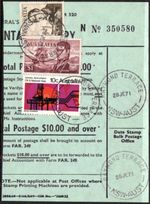 OFFICIAL PMG BULK POSTAGE RECEIPT WITH $1 & $4 NAVIGATORS DATED 1971 CV$400