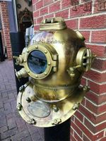 Antique Brass Scuba Marine Diving Divers Helmet US Navy Mark V Full Size 18 GIFT