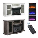 Electric LED Fireplace Heater Insert TV Stand Media Console Table Cabinet+Remote