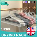 10/50 PACK NON SLIP FLOCKED COAT CLOTHES HANGERS VELVET HANGING SPACE SAVING UK