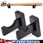 New Horizontal Display Solid Wood Holder for Baseball Bat Wall Mount Black