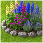 14 Piece Stone Garden Edging Kit Lawn Border Path Decorative Landscape Edging