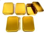 5 x Tobacco Tin Gold 2oz Metal Storage Tins Rubber Seal Stash Pocket Baccy Tin
