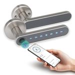 Smart Fingerprint Door Handle in Satin Chrome – Keyless Door Lock with 4 Unlock…
