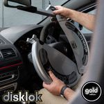 DISKLOK Gold Ed. Ex Demo SMALL 35-38.9cm Silver Steering Wheel Lock (A Grade)