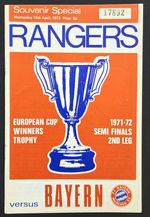 Rangers v Bayern Munich - Cup-Winners Cup, Semi-final, 2nd Leg - 19th April 1972
