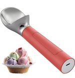 Heated Ice Cream Scoop Rechargeable Electric with LED Display & Waterproof Red