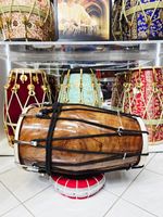 18.5" Long, 12.8 lbs Hybrid Half-Roped Half-Bolted Chetram Gill Dholak