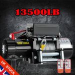 Electric Winch 12v 13500lb/6123kg Steel Rope & Twin Wireless Remote Workshop UK