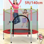 5FT Kids Trampoline With Safety Net Enclosure Children Outdoor Garden Fun Toy