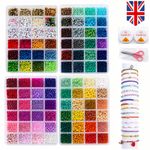 15000Pcs Seed Beads Set 96 Colors Bracelet Jewelry Making Kit DIY Craft Box