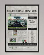 Celtic Champions 2026 - Newspaper Style Poster