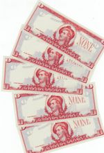 Set 5 pcs Polymer Test Note KBA Giori - SuperCope - on GUARDIAN Polymer Specimen