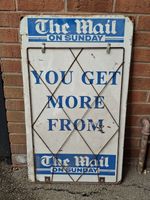 VINTAGE THE MAIL  NEWSPAPER SHOP ADVERTISING FRAME / COLLECTION IN PERSON ONLY 