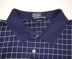 Vintage Polo Ralph Lauren Polo Shirt Size M/L 80s Blue White Tron Grid Made USA