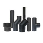 Vitreous Enamelled Flue Pipe Wood Multifuel Stove Matt Black 4" 5" 6" 7" 8"