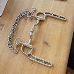 Myler army reversible Horse Bit 13.5cm  Metal with Curb Chain low port