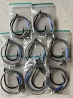 8 X Shark/Tope/Conger/Tuna?? 12/0 Circle. 200lb Nylon Wire Double Crimped Trace