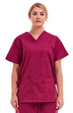 Scrub Medical Uniform Top Women Men Tunic Nurse Hospital PLEASE CHECK SIZE CHART