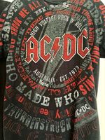 AC/DC Graphic T-Shirt Black Red Short Sleeve Reproduction Clothing