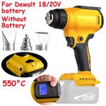 Cordless Hot Air Gun For Dewalt 18V/20V Electric Heat Gun w/ LCD Digital Display