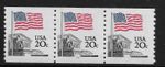 US Scott #1895, Plate #12 Coil 1981 Flag 20c VF MNH