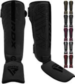 RDX Shin Guards, Kickboxing Shin Pads MMA Shin Instep, Muay Thai Leg Instep Pads