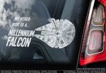 'My Other Ride is a Millennium Falcon' -Car Window Sticker- Star Wars Sign Decal