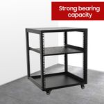 12U 19" Rackmount Server Frame Network Cabinet Open Frame Server Rack Black