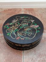 Vintage Asian Black Lacquer Trinket Or Snack Box Removable Trays