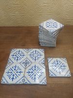 Antique French Reclaimed Hand Made Blue & White Kitchen / Bathroom Tiles 13x13cm