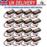 1200mAh 7.4V Lipo Lithium Polymer Battery 100C SM Plug For RC Car Boat Airplane
