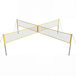 4 Square Volleyball Net,14FT 3 Height Adjustable Outdoor Game Set with Ball &Bag