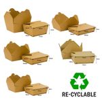 Biodegradable Kraft Food Box Deli Takeaway Noodles Rice Pasta Folding Lids