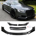 For AUDI A3 A4 A5 S4 Q3 Q5 Gloss Black Front Bumper Lip Splitter Spoiler Kit UK