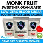 Monk Fruit Sweetener 250g 500g 1kg Zero Calories Low Blood Sugar Tooth Friendly