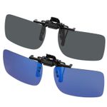 Hifot Clip on Sunglasses, Polarized Lens Fit over One Size, Dark Grey 