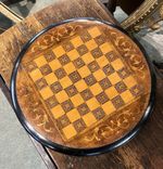 Antique Victorian Tunbridgeware Inlaid Circular Chess Board