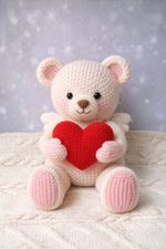 Knitting Knitted DK Pattern Only - Valentines Day Love Heart Bear Teddy Gift GF