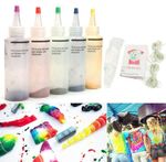 UK Tie Kit Arts Design Fabric Tye Dye Art Craft One Step Fashion Set 5 Colors