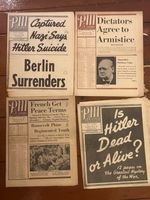 Vintage 1940s WWII PM New York Daily Newspaper Lot (4)