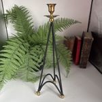 Vintage Metal Tripod Style Candlestick Holders: Brass Accent Candle Holder