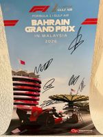 Kimi Antonelli Max Verstappen others signed official poster 2026 GP Bahrain.