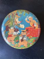 Rare Vintage Three Little Pigs Lithographed Tin Box c1930s-50s Nursery Sweet Tin