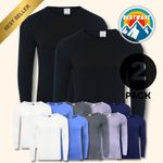 Heatwave Thermalwear Mens Thermal Long Sleeve Top Pack Of 2 Brushed Yarn Baselay