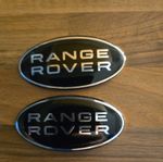 X2 Range Rover Black & Silver Front Grill Badge Sport Evoque Velar Front 